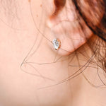 0.70 TCW Round Cut Moissanite Stud Earrings in Gold 4