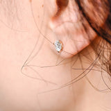0.70 TCW Round Cut Moissanite Stud Earrings in Gold 4