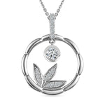 Round Cut Cubic Zirconia in 925 Sterling Silver Necklace 1