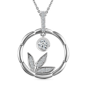 Round Cut Cubic Zirconia in 925 Sterling Silver Necklace