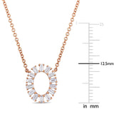 Round Cut Cubic Zirconia in 925 Sterling Silver Necklace 2