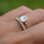 0.84 CT Round Moonstone Lab Made Diamond-June Birthstone Solitaire Engagement Ring 3