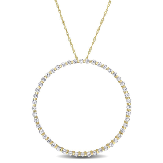 Round Cut Cubic Zirconia in 925 Sterling Silver Necklace 1