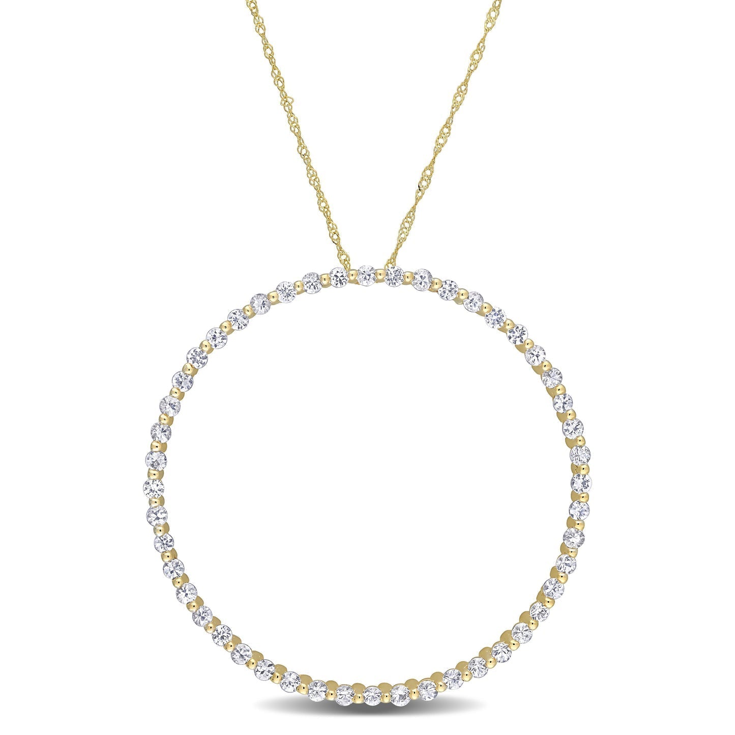 Round Cut Cubic Zirconia in 925 Sterling Silver Necklace 8