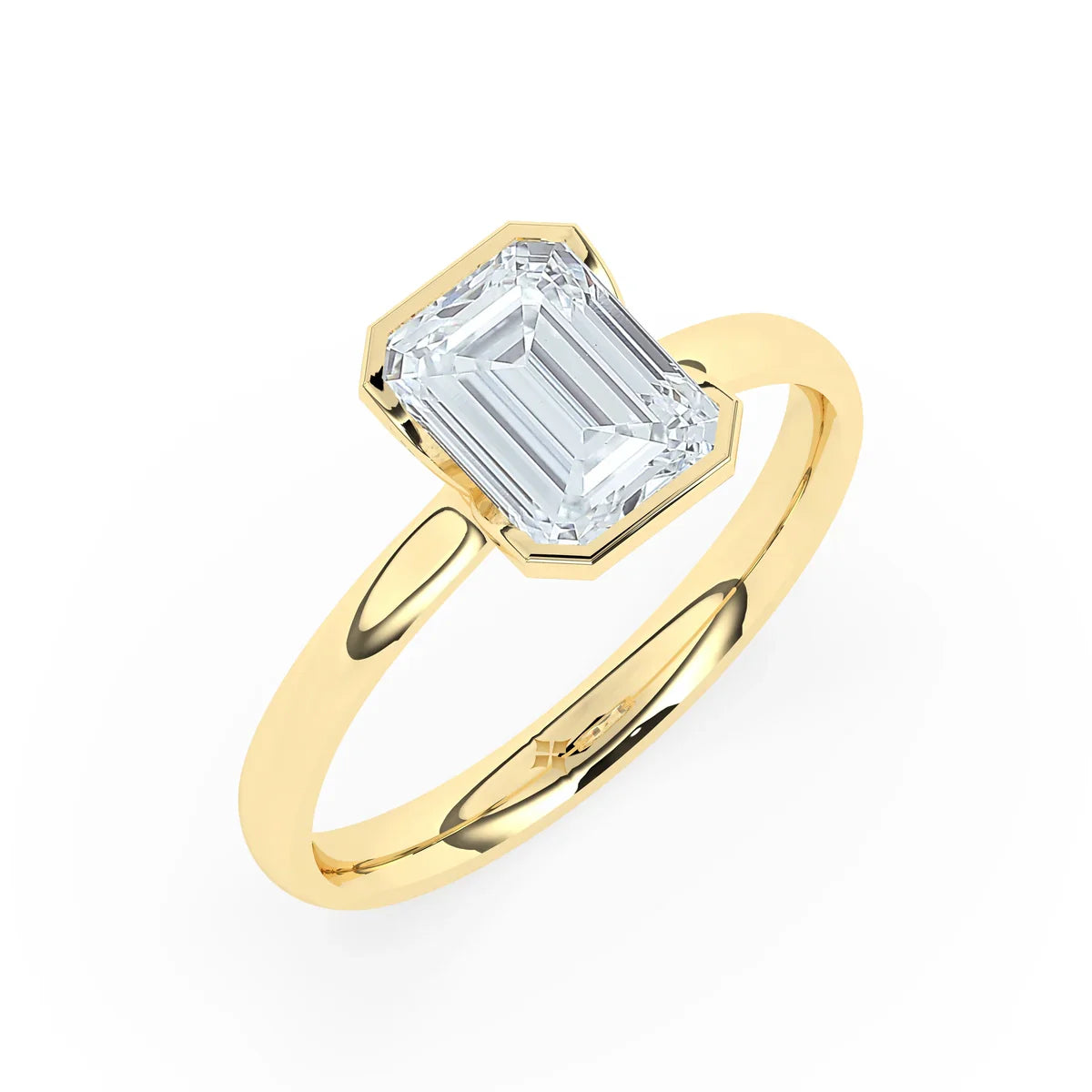 Stunning 2.0 CT Emerald Moissanite Engagement Ring with Half Bezel Design 6