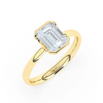 Stunning 2.0 CT Emerald Moissanite Engagement Ring with Half Bezel Design 6