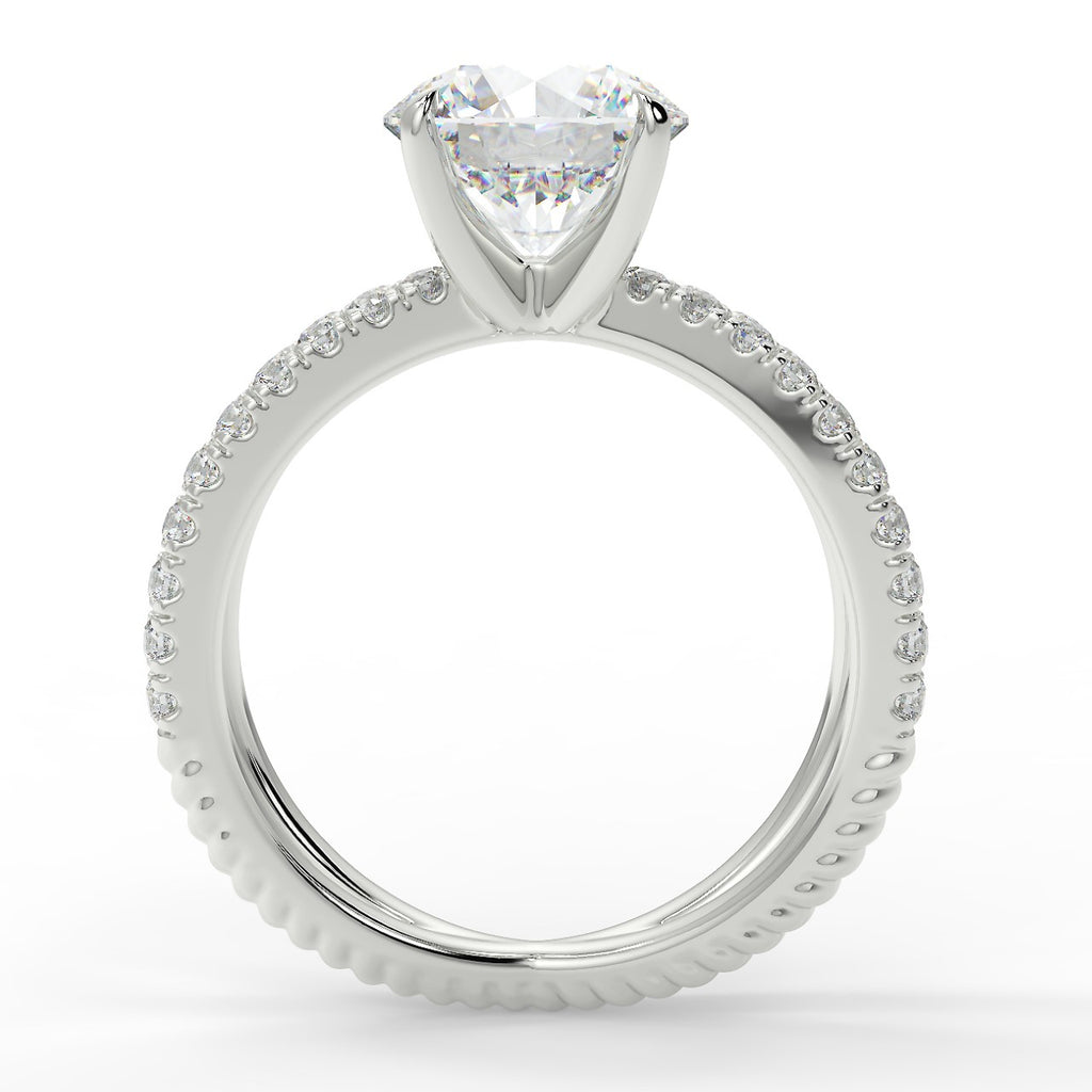 Stunning 2.0 CT Round Moissanite Engagement Ring with Criss-cross Pave Design 6