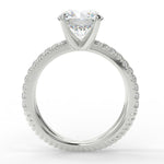 Stunning 2.0 CT Round Moissanite Engagement Ring with Criss-cross Pave Design 6