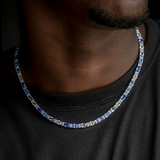 35 CT Oval & Round Moissanite Diamond Tennis Silver Necklace For Him 2