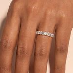 Stunning 1.70 TCW Emerald Moissanite Stones Half Eternity Wedding Bands 2