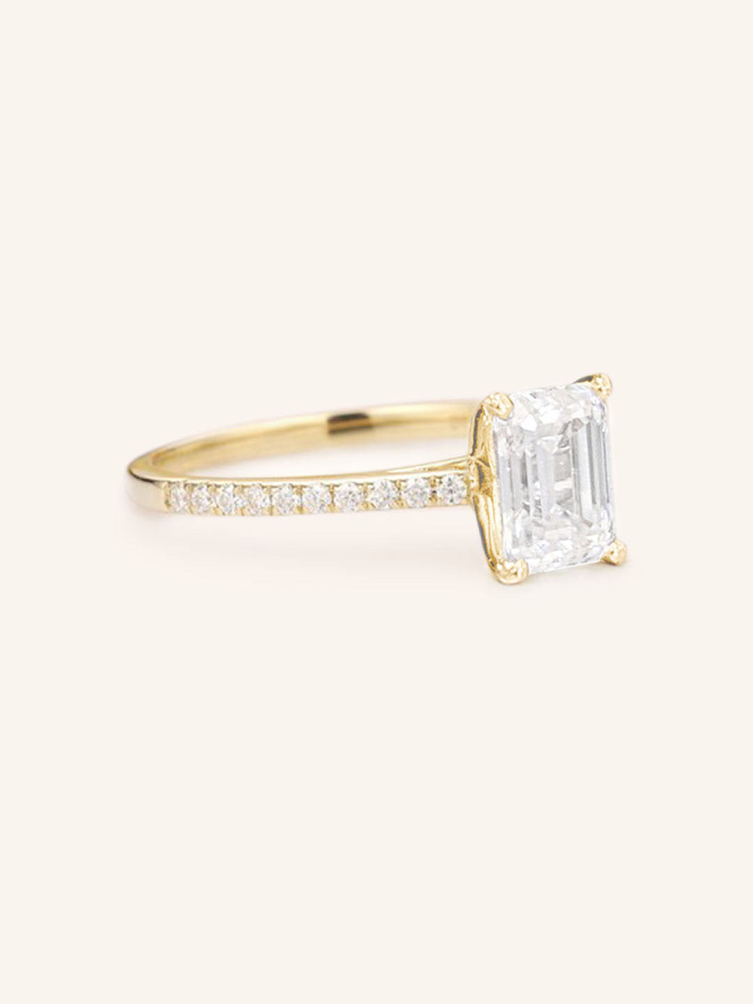 Stunning 1 CT Emerald Moissanite Engagement Ring with Pave Design 2