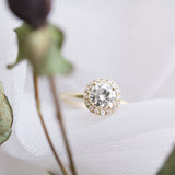 Stunning 1.0 CT Round Moissanite Engagement Ring with Halo Design 16
