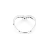 Stunning 0.22 TCW Round Moissanite Stones Curved Wedding Bands 6
