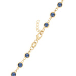 4.5 TCW Round  Sapphire Lab Made Diamond- September Birthstone Dainty Bracelet 5
