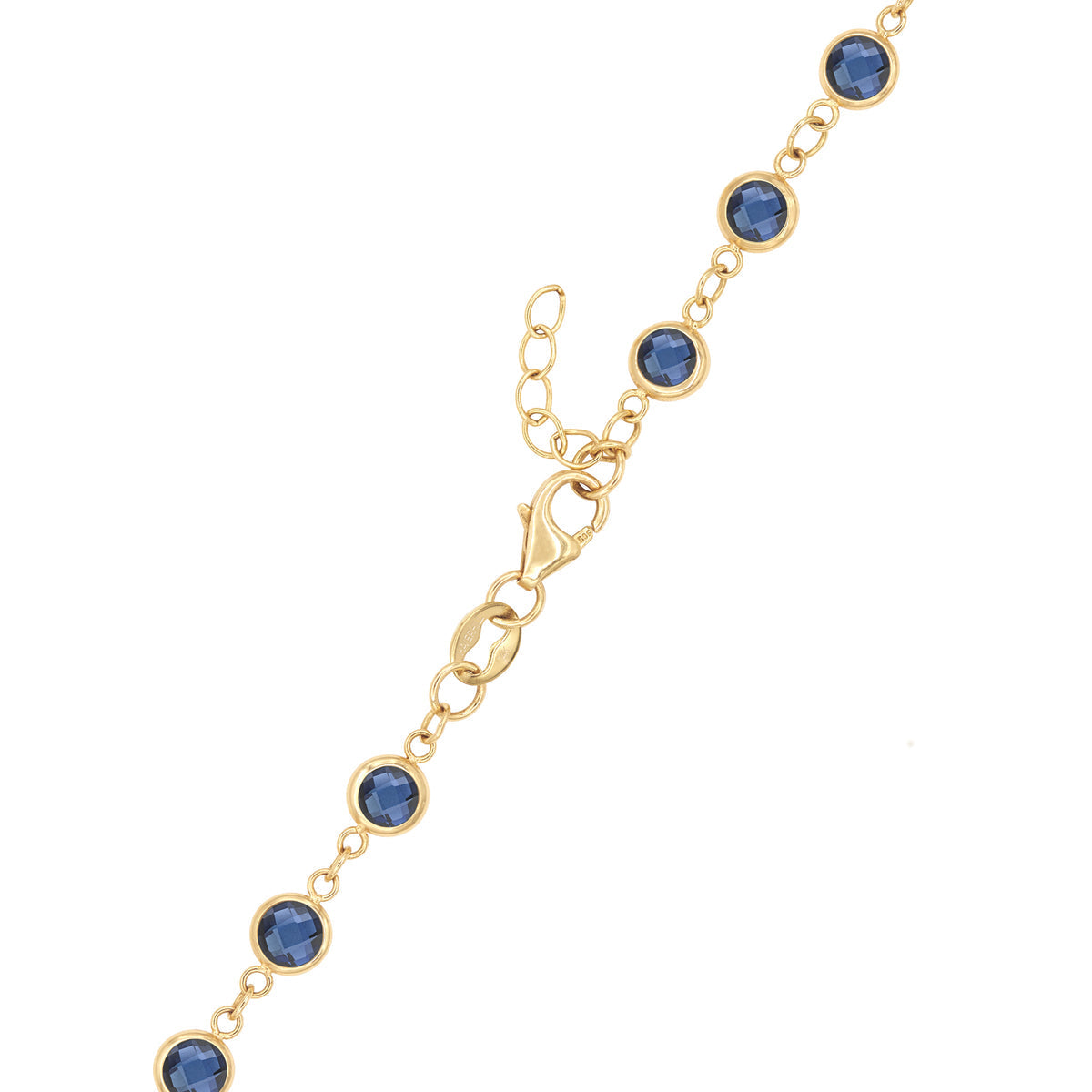 4.5 TCW Round  Sapphire Lab Made Diamond- September Birthstone Dainty Bracelet 5