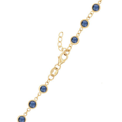 4.5 TCW Round  Sapphire Lab Made Diamond- September Birthstone Dainty Bracelet 5