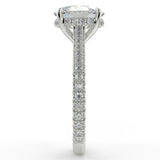 Stunning 2.11 CT Oval Moissanite Engagement Ring with Hidden Halo & Three Side Pave Design 7