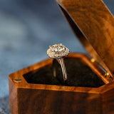 Stunning 3.0 CT Round Moissanite Engagement Ring with Halo Design 5