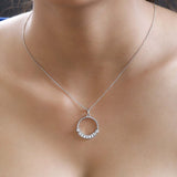 Round Cut Cubic Zirconia in 925 Sterling Silver Necklace 2
