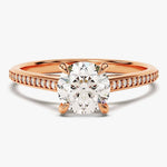 Stunning 1.0 CT Round Moissanite Engagement Ring with Pave Design 5