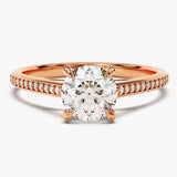Stunning 1.0 CT Round Moissanite Engagement Ring with Pave Design 5