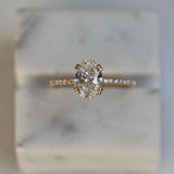 1.21 CT Oval Cut Pave CVD E/VS1 Diamond Engagement Ring 9