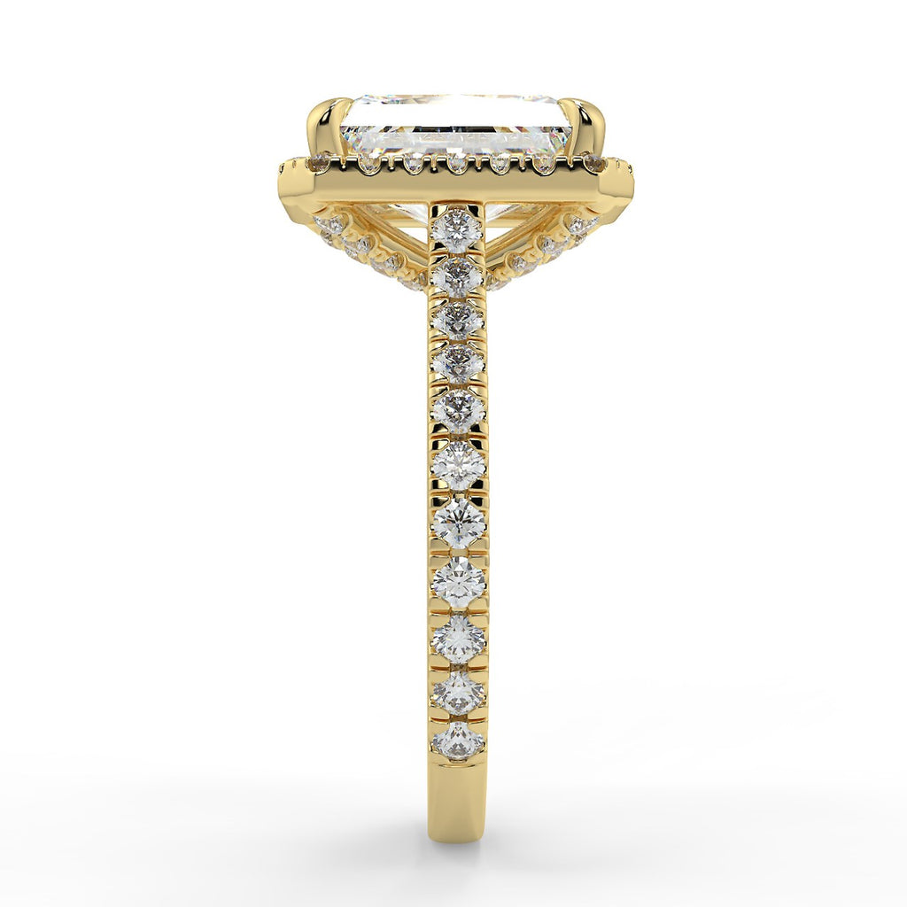 Stunning 2.45 CT Radiant Moissanite Engagement Ring with Halo & Pave Design 3