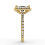 Stunning 2.45 CT Radiant Moissanite Engagement Ring with Halo & Pave Design 3