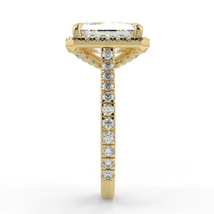Stunning 2.45 CT Radiant Moissanite Engagement Ring with Halo & Pave Design 3