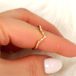 Stunning 0.10 TCW Round Moissanite Stones Curved Wedding Bands 7