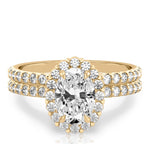 Stunning 0.50-1.50 CT Oval Moissanite Engagement Ring With Halo & Pave Design 2