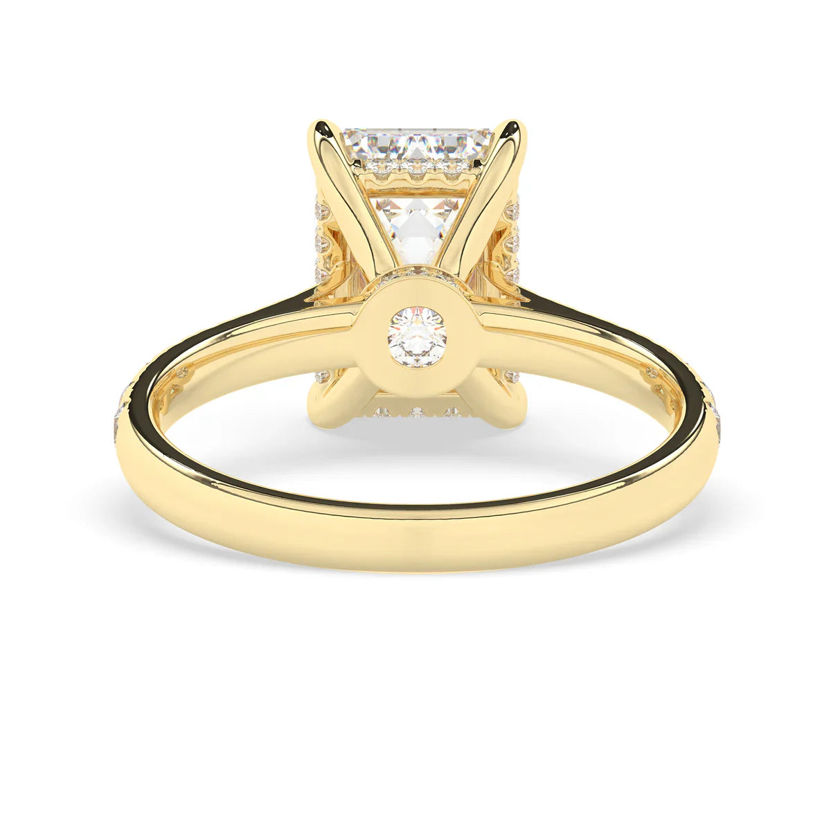 Stunning 3.0 CT Emerald Moissanite Engagement Ring with Double Hidden Halo & Pave Design 3