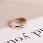 Stunning 0.4 TCW Baguette & Round Moissanite Stones Half Eternity Wedding Band 9