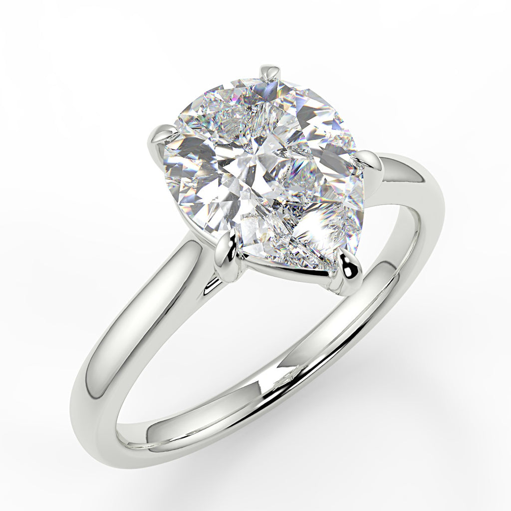 Stunning 0.81 CT Pear Moissanite Engagement Ring With Solitaire Design 5