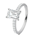 Stunning 0.5 CT Emerald Moissanite Engagement Ring With Pave Design 2