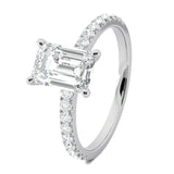 Stunning 0.5 CT Emerald Moissanite Engagement Ring With Pave Design 2
