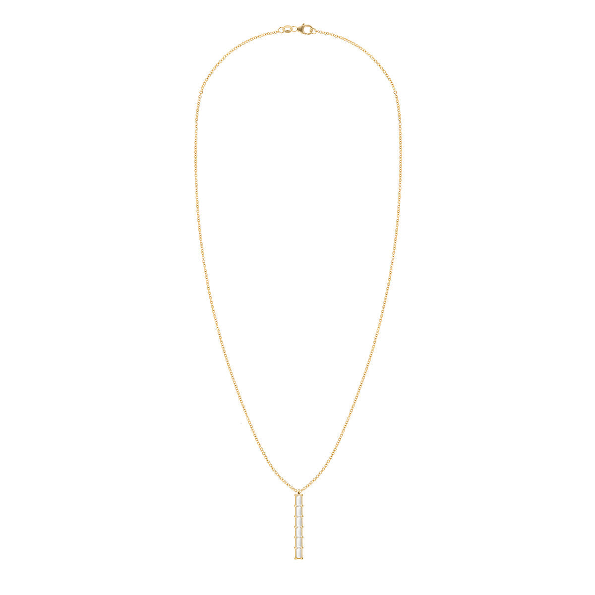 0.14 CT Baguette April Lab Made Diamond- April Birthstone Necklace 4