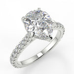 Stunning 0.81 CT Pear Moissanite Engagement Ring with Hidden Halo & Pave Design 5