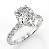 Stunning 0.81 CT Pear Moissanite Engagement Ring with Hidden Halo & Pave Design 5