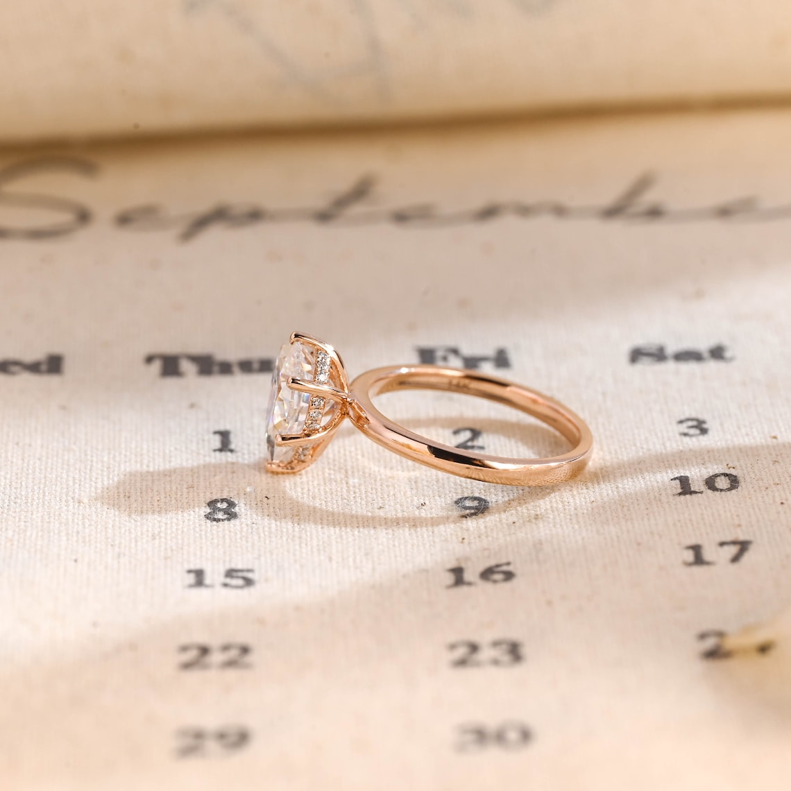 Stunning 3.0 CT Pear Moissanite Engagement Ring with Hidden Halo Design 3
