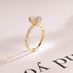 Stunning 1.0 - 2.0 CT Oval Moissanite Engagement Ring with Pave Design 8
