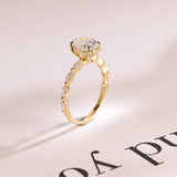 Stunning 1.0 - 2.0 CT Oval Moissanite Engagement Ring with Pave Design 8