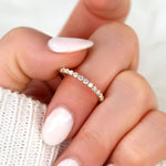 Stunning 0.38 TCW Round Moissanite Stones Half Eternity Wedding Bands 6