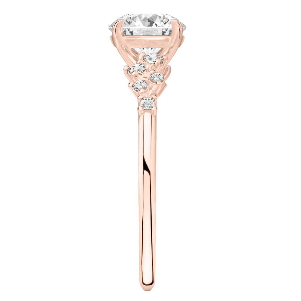 Stunning 1.0- 2.0 CT Round Moissanite Engagement Ring with Cluster Design 9