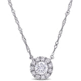 Round Cut Cubic Zirconia in 925 Sterling Silver Necklace 1