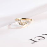 Stunning 0.2 TCW Marquise & Round Moissanite Stones Curved Wedding Bands 1