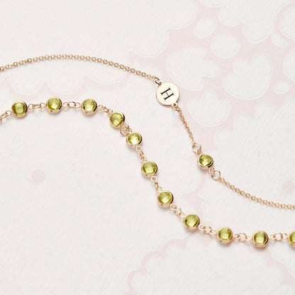 0.25 CT Round Peridot Lab Made Diamond- August Birthstone Bracelet 5