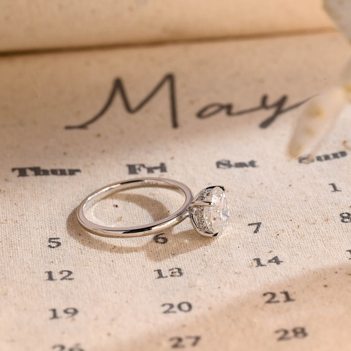 Stunning 3.0 CT Oval Moissanite Engagement Ring with Hidden Halo Design 2