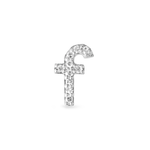 0.20 CT Round Moissanite Diamond Initial Asymmetric Necklace in Solid Gold 7