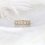 Stunning 0.35 TCW Round Moissanite Stones Halo Half Eternity Wedding Bands 1